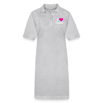 J’aime Taylor avec cœur, je coeur Taylor - Robe polo bio PAIGER Stanley/Stella Femme - gris chiné - Devant