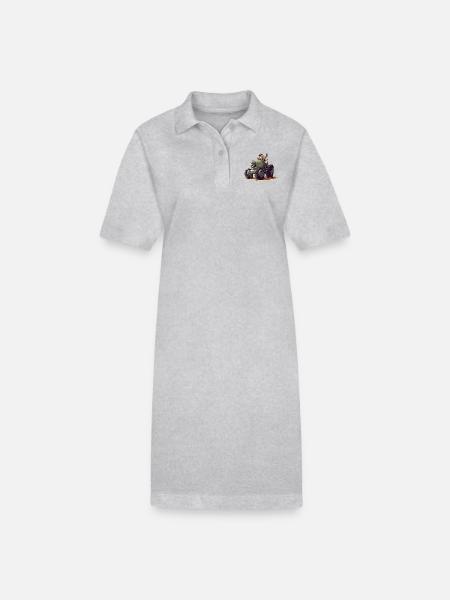 Denis der wütende Bauer - Stanley/Stella Frauen Bio-Polokleid PAIGER - Grau meliert