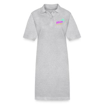 Miami USA Palmen Strand Sonne Amerika Florida Logo - Stanley/Stella Frauen Bio-Polokleid PAIGER - Grau meliert - Vorne