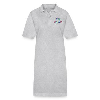 I'M PAINT - I Love to Finger Paint – Finger Paints - Stanley/Stella PAIGER Organic Women’s Polo Dress - heather grey - Front