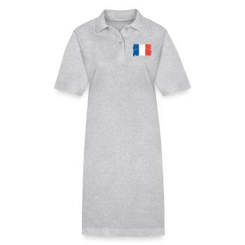 Drapeau de la France, France, drapeau de la France - Robe polo bio PAIGER Stanley/Stella Femme - gris chiné - Devant