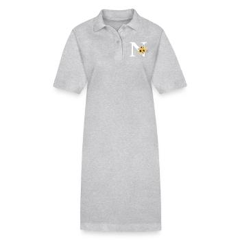 Buchstabe n blumige Sonnenblume - Stanley/Stella Frauen Bio-Polokleid PAIGER - Grau meliert - Vorne
