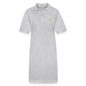 Tropical palmer / Palmier tropical - Robe polo bio PAIGER Stanley/Stella Femme - gris chiné - Devant