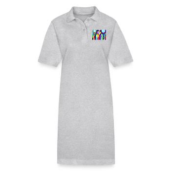 Diversité culturelle abstraite - Robe polo bio PAIGER Stanley/Stella Femme - gris chiné - Devant