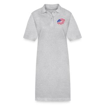 USA - Stanley/Stella Frauen Bio-Polokleid PAIGER - Grau meliert - Vorne
