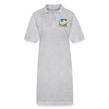 Joyeux dessin animé vintage d’été - Robe polo bio PAIGER Stanley/Stella Femme - gris chiné - Devant