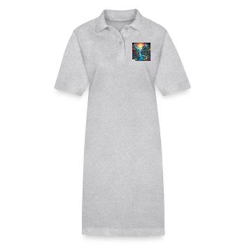 Sanctuaire comique paisible - Robe polo bio PAIGER Stanley/Stella Femme - gris chiné - Devant