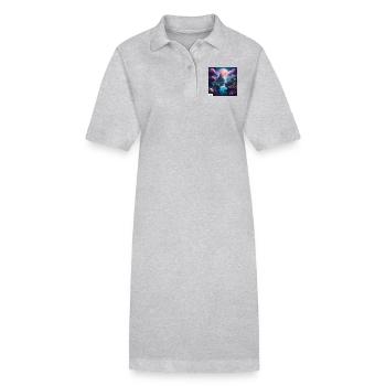 Ethereal kingdom dreamscape - Stanley/Stella PAIGER Organic Women’s Polo Dress - heather grey - Front