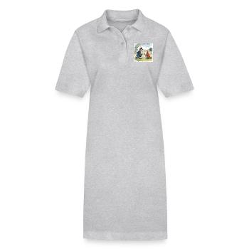 Ältere Freunde zusammen - Stanley/Stella Frauen Bio-Polokleid PAIGER - Grau meliert - Vorne
