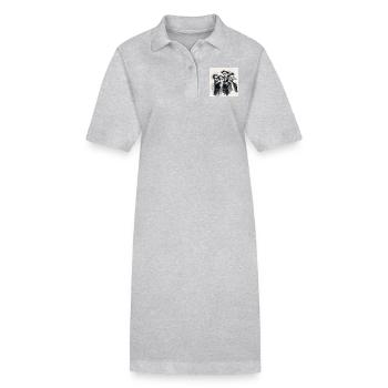 Friends Ink Portrait - Stanley/Stella PAIGER Organic Women’s Polo Dress - heather grey - Front