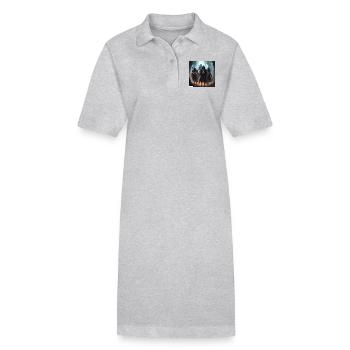 Fantasy warriors realm - Stanley/Stella PAIGER Organic Women’s Polo Dress - heather grey - Front