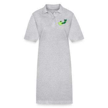 apfel essen loch lecker hunger schnecke kriechen r - Stanley/Stella Frauen Bio-Polokleid PAIGER - Grau meliert - Vorne