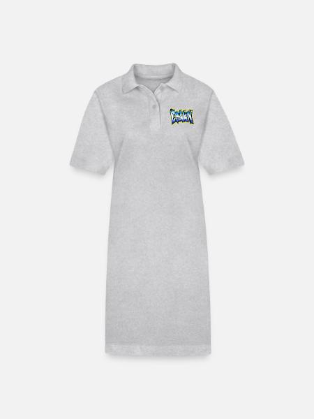 Erwan GRAFFITI NAME PRINT - Stanley/Stella Frauen Bio-Polokleid PAIGER - Grau meliert