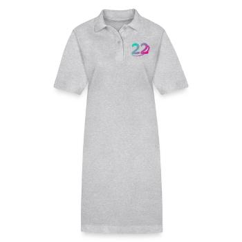 Nummer 22 mehrfarbig - Stanley/Stella Frauen Bio-Polokleid PAIGER - Grau meliert - Vorne