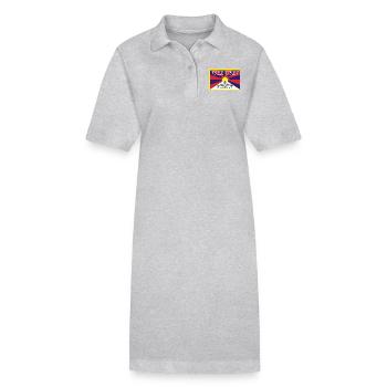 Free Tibet - Stanley/Stella Frauen Bio-Polokleid PAIGER - Grau meliert - Vorne