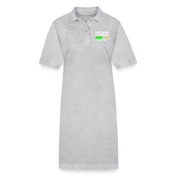 Électricien en cours s'il vous plaît attendre un T-shirt drôle - Robe polo bio PAIGER Stanley/Stella Femme - gris chiné - Devant