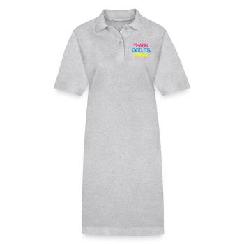 C'est vendredi! - Robe polo bio PAIGER Stanley/Stella Femme - gris chiné - Devant