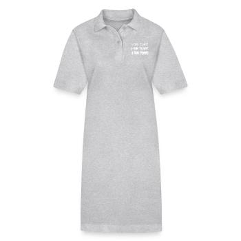 1 2 3 Gin and tonic writing drunk - Stanley/Stella PAIGER Organic Women’s Polo Dress - heather grey - Front