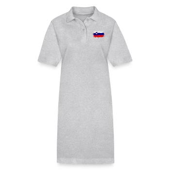 Slovenia Flag - Stanley/Stella Frauen Bio-Polokleid PAIGER - Grau meliert - Vorne