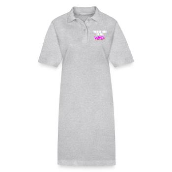 Juste là pour la citation amusante du vent - Robe polo bio PAIGER Stanley/Stella Femme - gris chiné - Devant