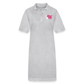 Zu Schnell für Dich Spruch 2 Too Fast 4 For You - Stanley/Stella Frauen Bio-Polokleid PAIGER - Grau meliert - Vorne