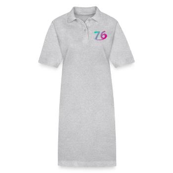 Nummer 76 mehrfarbig - Stanley/Stella Frauen Bio-Polokleid PAIGER - Grau meliert - Vorne