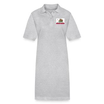 california califuckifornia - Stanley/Stella PAIGER Organic Women’s Polo Dress - heather grey - Front