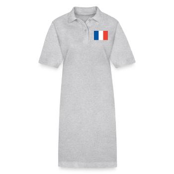 France, drapeau - Robe polo bio PAIGER Stanley/Stella Femme - gris chiné - Devant