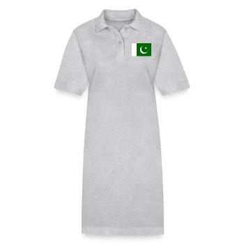 Drapeau du Pakistan - Robe polo bio PAIGER Stanley/Stella Femme - gris chiné - Devant