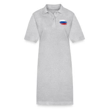 Russland Flagge used - Stanley/Stella Frauen Bio-Polokleid PAIGER - Grau meliert - Vorne