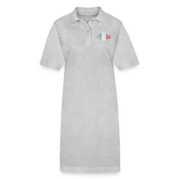 Aztekensymbol mexikanische Maya mexikanische Flagge Schuhschnabel - Stanley/Stella Frauen Bio-Polokleid PAIGER - Grau meliert - Vorne