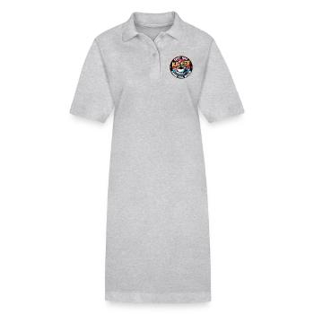 Erst mal Kaffee - dann mal sehen Kaffeemotiv - Stanley/Stella Frauen Bio-Polokleid PAIGER - Grau meliert - Vorne