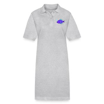Fish Comic - Stanley/Stella PAIGER Organic Women’s Polo Dress - heather grey - Front