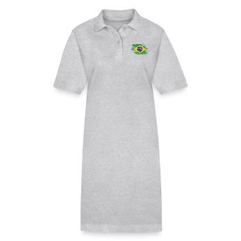 Brasilien Flagge used - Stanley/Stella Frauen Bio-Polokleid PAIGER - Grau meliert - Vorne