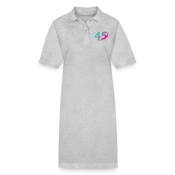 Nummer 45 mehrfarbig - Stanley/Stella Frauen Bio-Polokleid PAIGER - Grau meliert - Vorne