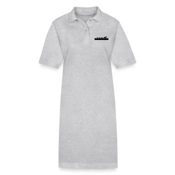 Christmas Dachshund - Stanley/Stella PAIGER Organic Women’s Polo Dress - heather grey - Front