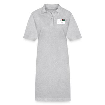 Save gaza - Stanley/Stella PAIGER Organic Women’s Polo Dress - heather grey - Front
