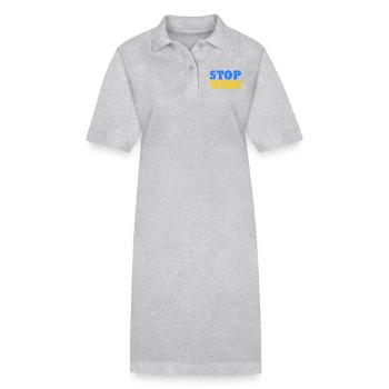 Stop war - Robe polo bio PAIGER Stanley/Stella Femme - gris chiné - Devant