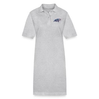Whale Blue Whale - Stanley/Stella PAIGER Organic Women’s Polo Dress - heather grey - Front