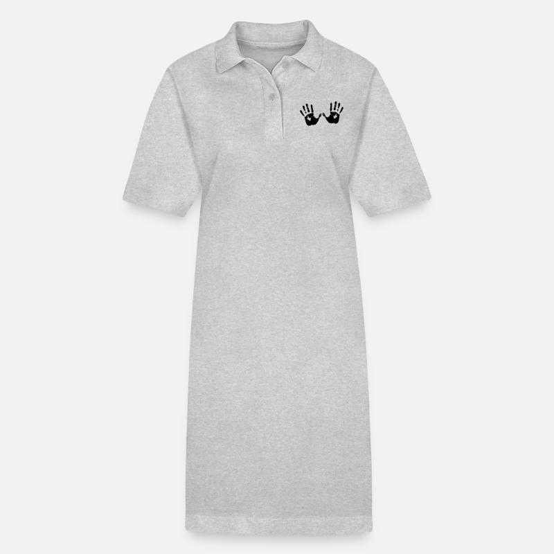 main - Robe polo bio PAIGER Stanley/Stella Femme - gris chiné