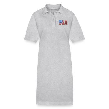 USA - America - Stanley/Stella PAIGER Organic Women’s Polo Dress - heather grey - Front