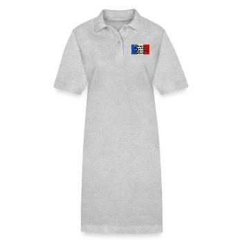 France Drapeau et devise - Robe polo bio PAIGER Stanley/Stella Femme - gris chiné - Devant