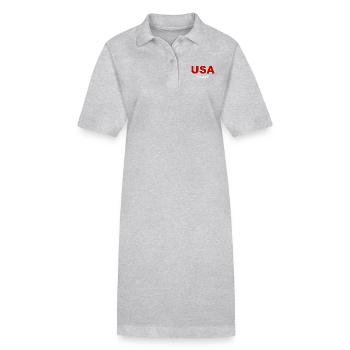 USA Baseball - États-Unis d’Amérique - Amérique - Robe polo bio PAIGER Stanley/Stella Femme - gris chiné - Devant