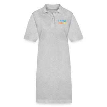 Je déteste les gens - Robe polo bio PAIGER Stanley/Stella Femme - gris chiné - Devant