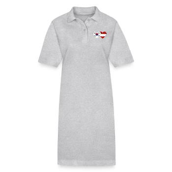 Süd Korea Österreich Flagge Herz used - Stanley/Stella Frauen Bio-Polokleid PAIGER - Grau meliert - Vorne