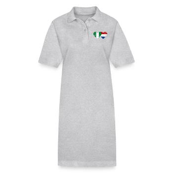 Nigeria Holland Flagge Herz - Stanley/Stella Frauen Bio-Polokleid PAIGER - Grau meliert - Vorne