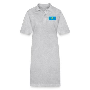 kazakstan flag - Robe polo bio PAIGER Stanley/Stella Femme - gris chiné - Devant