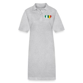 Nigeria Belgien Flagge Herz - Stanley/Stella Frauen Bio-Polokleid PAIGER - Grau meliert - Vorne