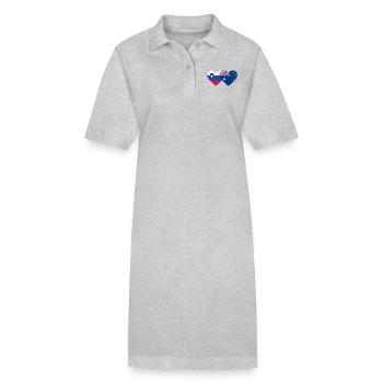 Slowenien Australien Flagge Herz - Stanley/Stella Frauen Bio-Polokleid PAIGER - Grau meliert - Vorne