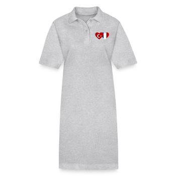 Turquie France Drapeau Coeur - Robe polo bio PAIGER Stanley/Stella Femme - gris chiné - Devant